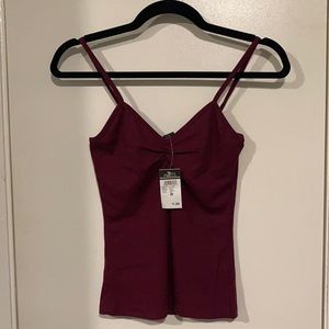 burgundy tank top